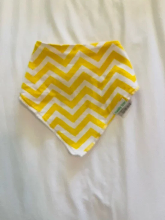 Yellow Chevron Bandana Bib for Babies - Soft Absorbent Drool Protector - Picture 1 of 4